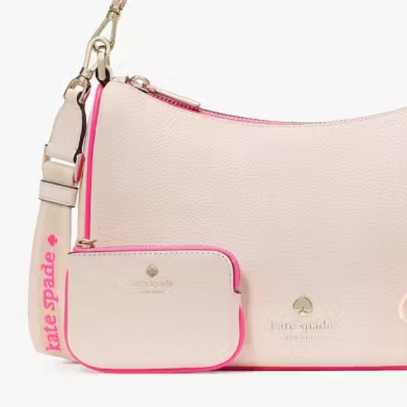 NWT Kate Spade Emma Hot Pink Convertible Shoulder Bag with Unique Crossbody ♠️ - Picture 16 of 17